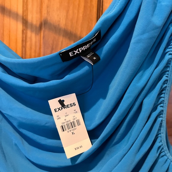 Express Body Contour Compression Ruched One Shoulder Tank - Picture 3 of 3